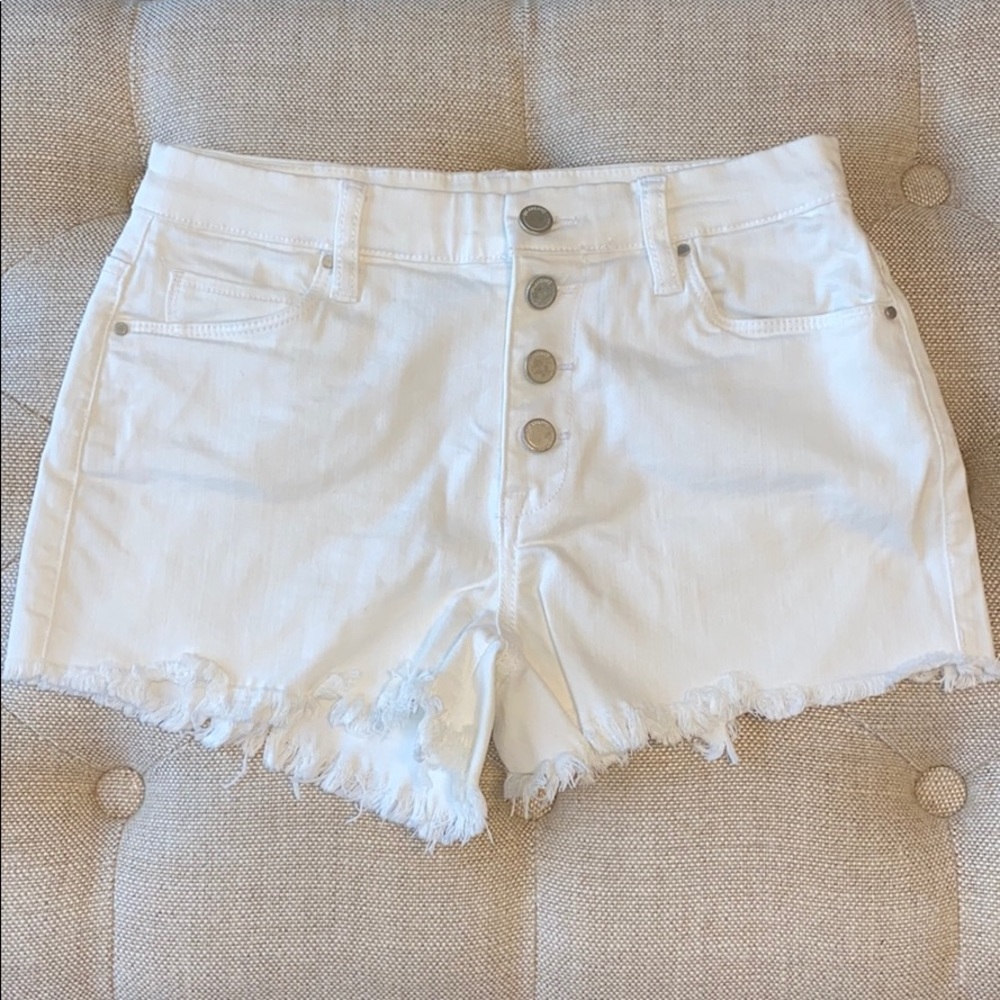Blank NYC cut-off white denim shorts